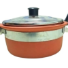 Traditional Clay Kadai with Handles and Lid - 1 Litre Traditional Clay Kadai with Handles and Glass Lid - 1 Litre